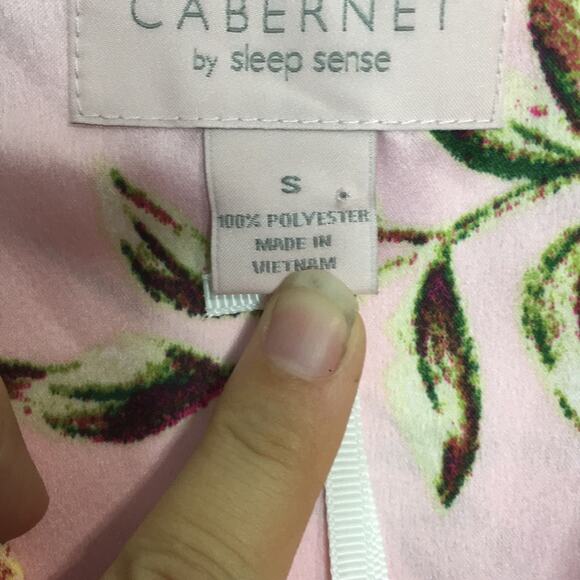 NWT Cabernet Sleep Sense satin floral long sleeve midi night gown sz S - Picture 7 of 7